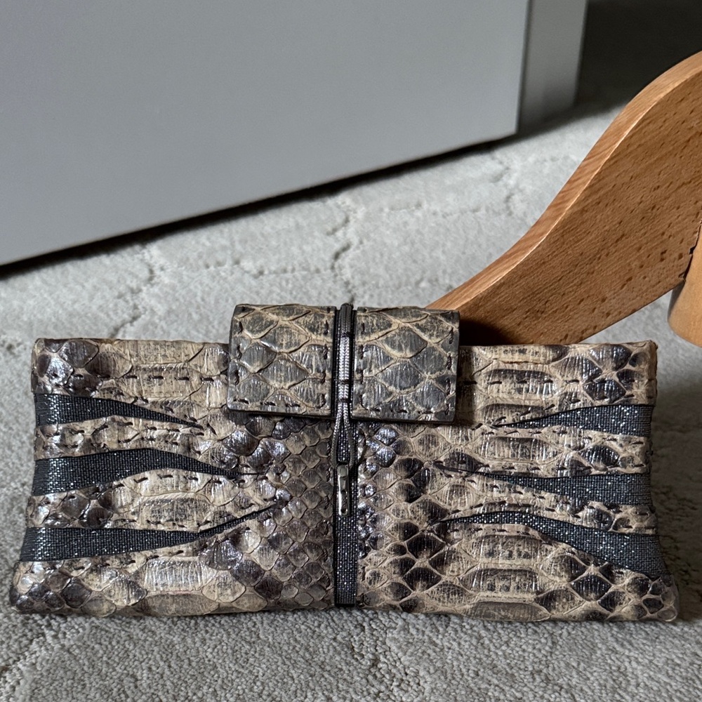 Auth VBH Snakeskin Clutch Poche First Edition 175/800